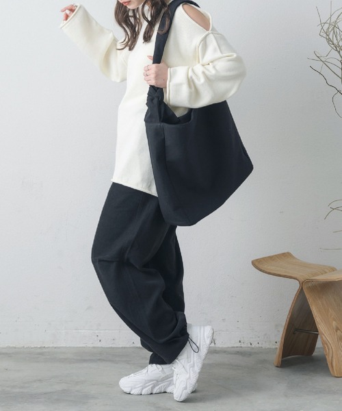 RETRO GIRL（レトロガール）の「キャンバスBIGショルダー（ショルダーバッグ・レディース・ブラック/オレンジ/ナチュラル・ONE SIZE）」の9枚目の写真