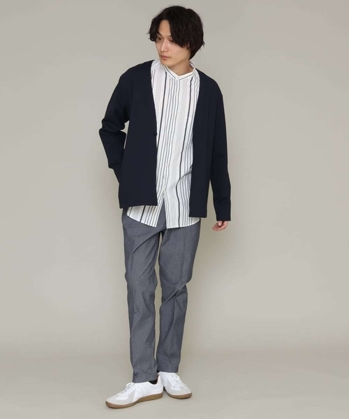 a.v.v（アーヴェヴェ）の「【洗濯機で洗える】リラックスノーカラージャケット（ノーカラージャケット・メンズ・ブラック/ネイビー・48/46/50/44）」の5枚目の写真