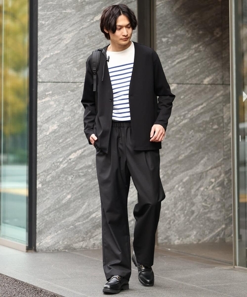 a.v.v（アーヴェヴェ）の「【洗濯機で洗える】リラックスノーカラージャケット（ノーカラージャケット・メンズ・ブラック/ネイビー・48/46/50/44）」の6枚目の写真