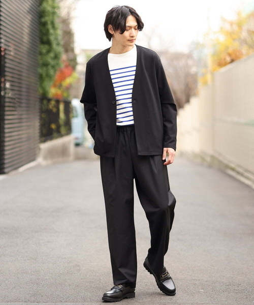 a.v.v（アーヴェヴェ）の「【洗濯機で洗える】リラックスノーカラージャケット（ノーカラージャケット・メンズ・ブラック/ネイビー・48/46/50/44）」の9枚目の写真