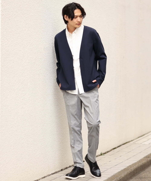 a.v.v（アーヴェヴェ）の「【洗濯機で洗える】リラックスノーカラージャケット（ノーカラージャケット・メンズ・ブラック/ネイビー・48/46/50/44）」の12枚目の写真