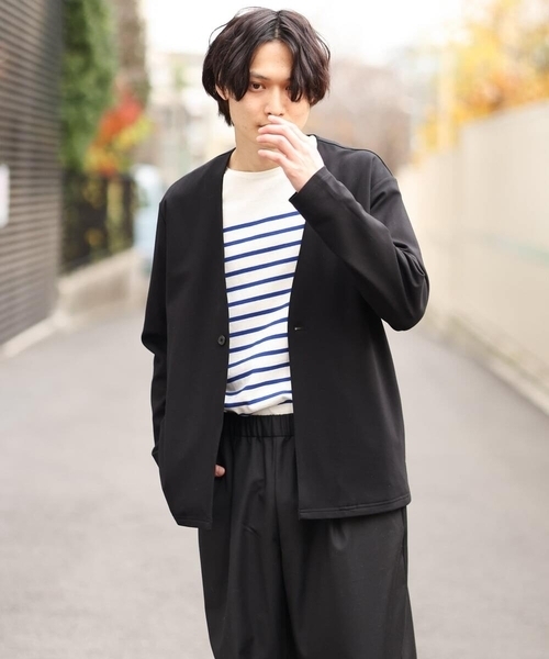 a.v.v（アーヴェヴェ）の「【洗濯機で洗える】リラックスノーカラージャケット（ノーカラージャケット・メンズ・ブラック/ネイビー・48/46/50/44）」の15枚目の写真