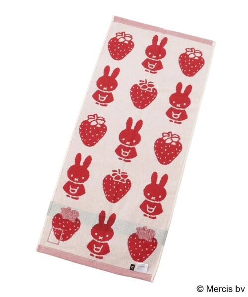 one'sterrace（ワンズテラス）の「◆Dick Bruna miffy フェイスタオル ストロベリー（その他雑貨・レディース・レッド・99）」の3枚目の写真