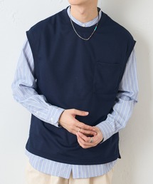 DISCOAT | ストライプバンドカラーシャツカノコベストアンサンブル(アンサンブル)