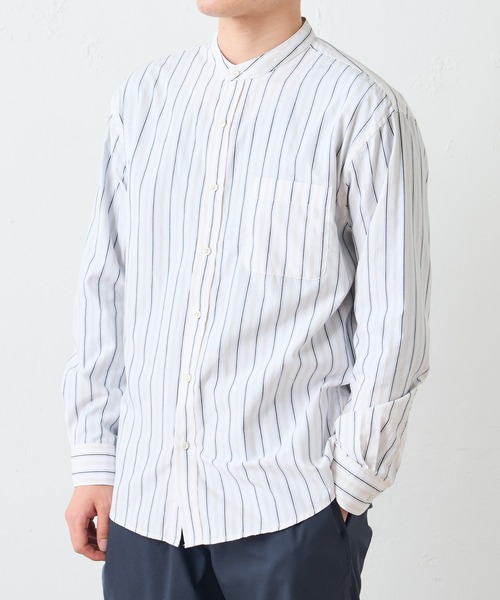 DISCOAT（ディスコート）の「ストライプバンドカラーシャツカノコベストアンサンブル（アンサンブル・メンズ・グレイッシュベージュ/ネイビー・LARGE/MEDIUM）」の8枚目の写真