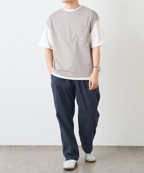 DISCOAT（ディスコート）の「ストライプバンドカラーシャツカノコベストアンサンブル（アンサンブル・メンズ・グレイッシュベージュ/ネイビー・LARGE/MEDIUM）」の19枚目の写真