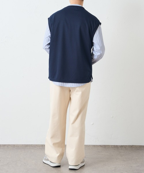 DISCOAT（ディスコート）の「ストライプバンドカラーシャツカノコベストアンサンブル（アンサンブル・メンズ・グレイッシュベージュ/ネイビー・LARGE/MEDIUM）」の10枚目の写真