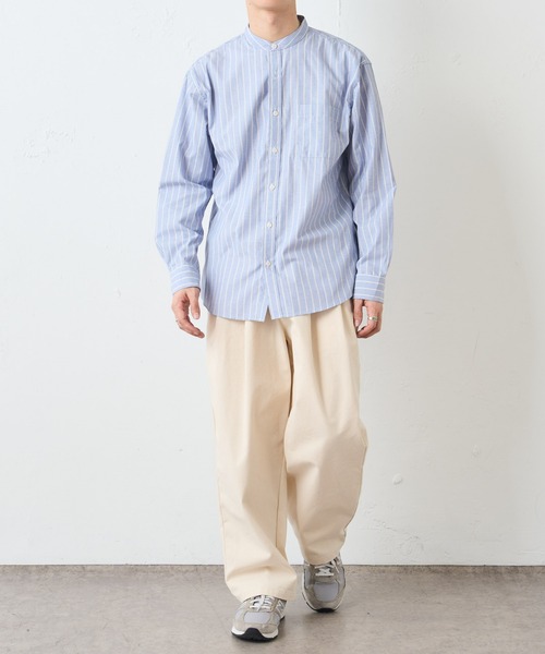DISCOAT（ディスコート）の「ストライプバンドカラーシャツカノコベストアンサンブル（アンサンブル・メンズ・グレイッシュベージュ/ネイビー・LARGE/MEDIUM）」の16枚目の写真