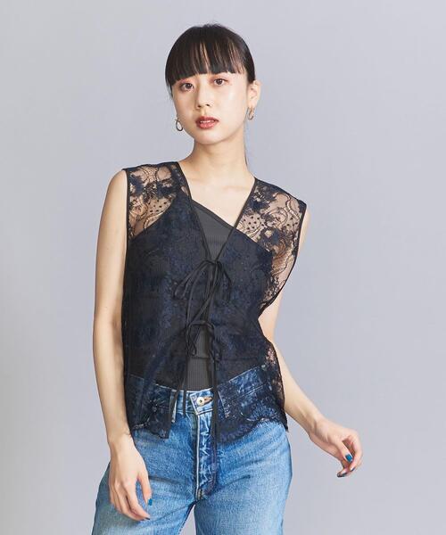 BEAUTY&YOUTH UNITED ARROWS（ビューティーアンドユースユナイテッドアローズ）の「レースベスト -2WAY-（ベスト・レディース・ブラック・FREE）」の3枚目の写真