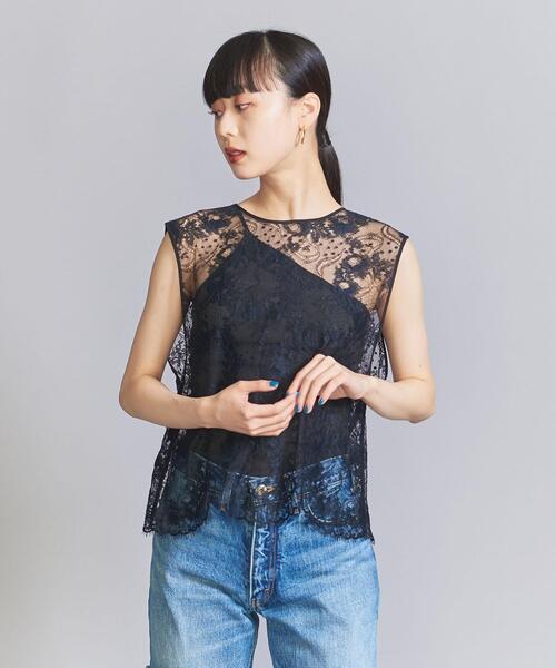 BEAUTY&YOUTH UNITED ARROWS（ビューティーアンドユースユナイテッドアローズ）の「レースベスト -2WAY-（ベスト・レディース・ブラック・FREE）」の4枚目の写真