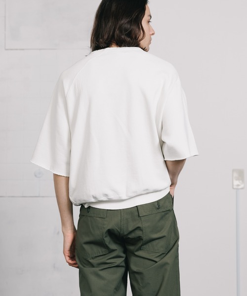 REMI RELIEF（レミレリーフ）の「REMI RELIEF/レミレリーフ HARD SP加工12/裏毛S/Sクルー 半袖スウェット ラグラン（スウェット・メンズ・オートミール/オフホワイト/ブラック・XL/L/M）」の22枚目の写真