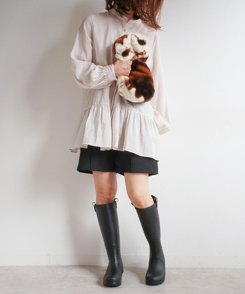 Fabby fabby（ファビィーファビィー）の「ロングレインブーツ（レインシューズ・レディース・ブラック・SMALL/LL/LARGE/MEDIUM/36/37/38/39）」の4枚目の写真