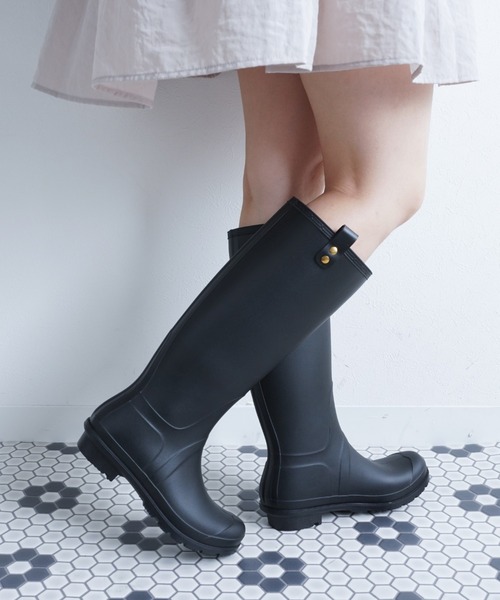 Fabby fabby（ファビィーファビィー）の「ロングレインブーツ（レインシューズ・レディース・ブラック・SMALL/LL/LARGE/MEDIUM/36/37/38/39）」の12枚目の写真