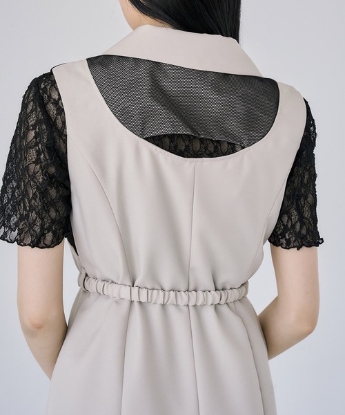 セール】ヴィンドベストワンピース｜細見え/防シワ/秋服（ジャンパー