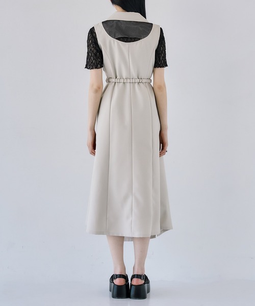 セール】ヴィンドベストワンピース|細見え/防シワ/秋服(ジャンパー セール】ヴィンドベストワンピース|細見え/防シワ/秋服(ジャンパー