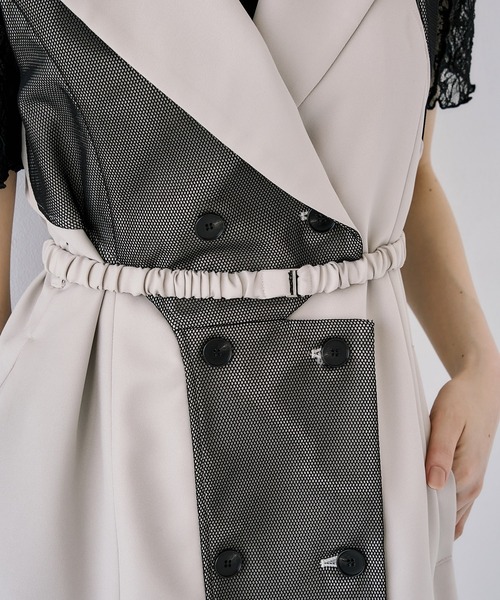 セール】ヴィンドベストワンピース｜細見え/防シワ/秋服（ジャンパー