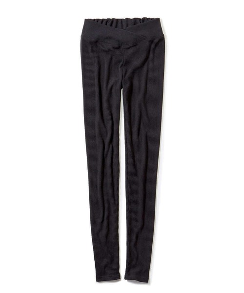 フェリシモMama(フェリシモママ)の「Moredde マタニティから産後も使える しめつけないのが心地いいウエストクロス仕様のリブレギンス(マタニティウェア/グッズ・レディース・グレー/ブラック/ダークグレー・MEDIUM/LARGE/X-LARGE/XX-LARGE)」の19枚目の写真