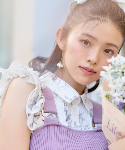 ROYAL PARTY(ロイヤルパーティー)の「異素材マーメイドニットジャンスカ(ジャンパースカート・レディース・ベージュ/パープル/ブラック・FREE)」の12枚目の写真