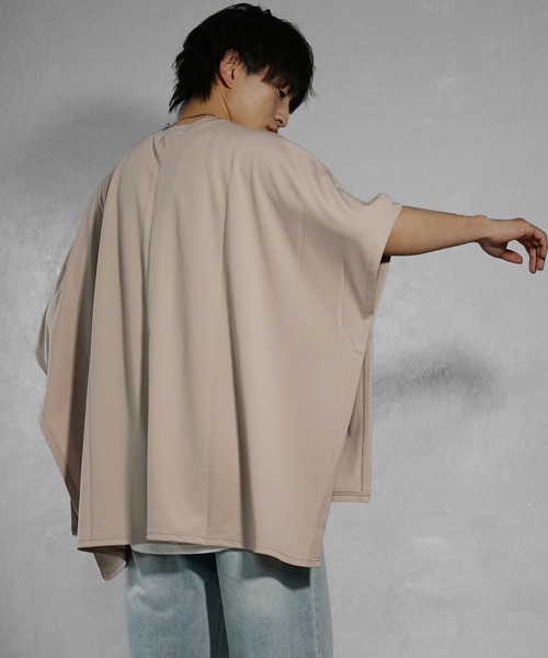 MinoriTY】バックスリットポンチョTシャツ オーバーサイズ