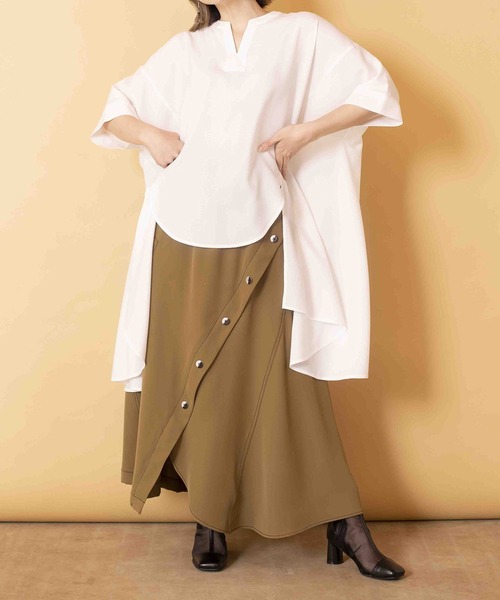 OSMOSIS(オズモーシス)の「フレアーヘムブラウス(シャツ/ブラウス・レディース・ブルー/ブラック/ホワイト・ONE SIZE)」の20枚目の写真