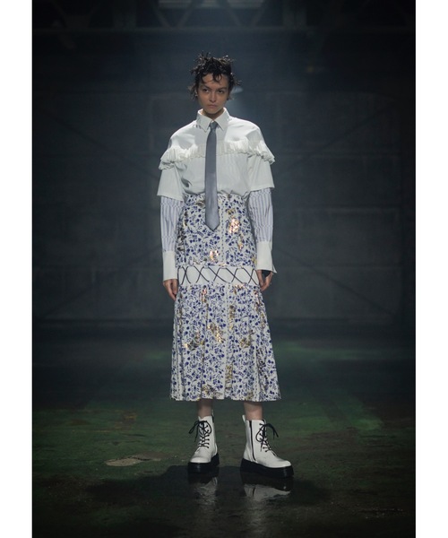 mintdesigns（ミントデザインズ）の「POTTERY SKIRT / ポッタリースカート（スカート・レディース・ブラック/ブルー・2）」の3枚目の写真