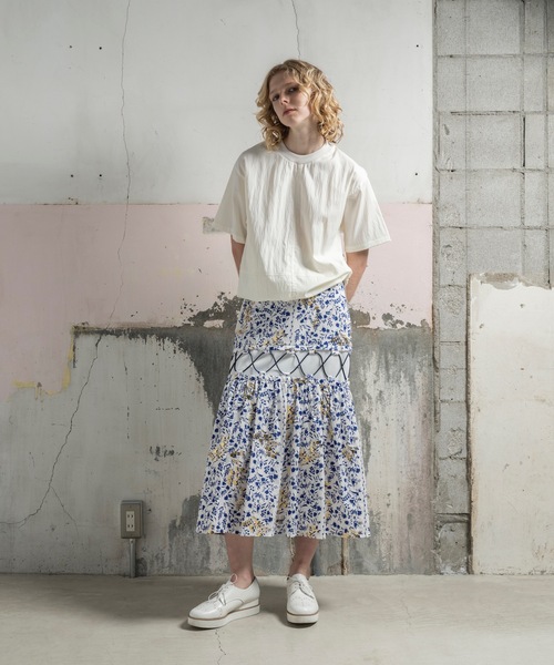 mintdesigns（ミントデザインズ）の「POTTERY SKIRT / ポッタリースカート（スカート・レディース・ブラック/ブルー・2）」の4枚目の写真