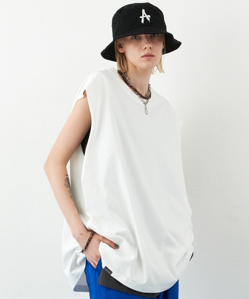 AIVER（アイバー）の「AIVER　16/-ウォッシュ天竺ワイドN/S TEE（Tシャツ/カットソー・メンズ・ブラック/ホワイト/チャコールグレー/イエロー・SMALL/MEDIUM/LARGE）」の2枚目の写真