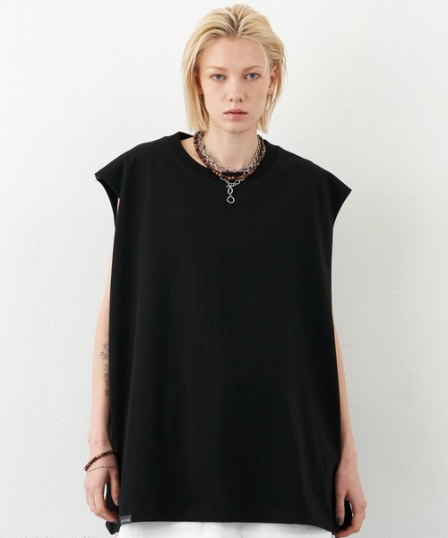 AIVER（アイバー）の「AIVER　16/-ウォッシュ天竺ワイドN/S TEE（Tシャツ/カットソー・メンズ・ブラック/ホワイト/チャコールグレー/イエロー・SMALL/MEDIUM/LARGE）」の3枚目の写真