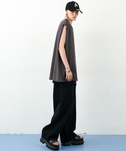 AIVER（アイバー）の「AIVER　16/-ウォッシュ天竺ワイドN/S TEE（Tシャツ/カットソー・メンズ・ブラック/ホワイト/チャコールグレー/イエロー・SMALL/MEDIUM/LARGE）」の15枚目の写真