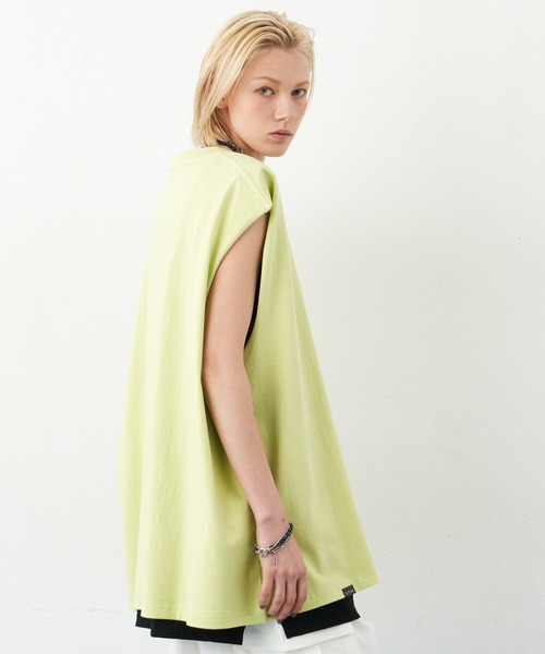 AIVER（アイバー）の「AIVER　16/-ウォッシュ天竺ワイドN/S TEE（Tシャツ/カットソー・メンズ・ブラック/ホワイト/チャコールグレー/イエロー・SMALL/MEDIUM/LARGE）」の8枚目の写真