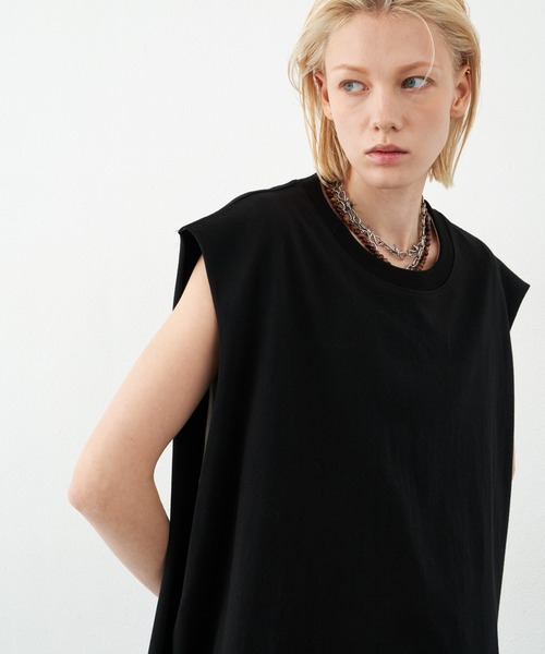 AIVER（アイバー）の「AIVER　16/-ウォッシュ天竺ワイドN/S TEE（Tシャツ/カットソー・メンズ・ブラック/ホワイト/チャコールグレー/イエロー・SMALL/MEDIUM/LARGE）」の6枚目の写真