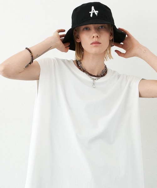 AIVER（アイバー）の「AIVER　16/-ウォッシュ天竺ワイドN/S TEE（Tシャツ/カットソー・メンズ・ブラック/ホワイト/チャコールグレー/イエロー・SMALL/MEDIUM/LARGE）」の13枚目の写真