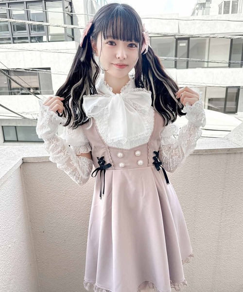 ROJITA(ロジータ)の「アームウォーマー付レーストップス(Tシャツ/カットソー・レディース・ブラック/ホワイト/ピンク・FREE)」の11枚目の写真