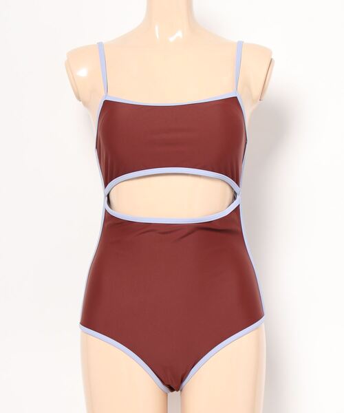 QFORON(キュフォロン)の「カットアウトパイピングワンピース水着(水着・レディース・ブラウン・LL/L/M)」の17枚目の写真