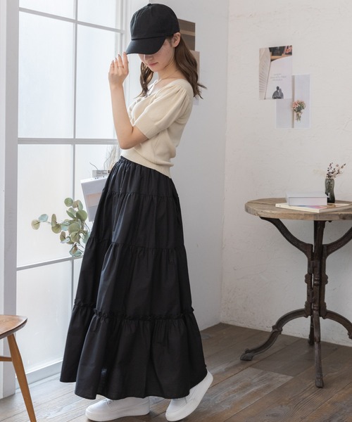 Ada.(エイダ)の「今なら490円!フロントギャザーパフスリニット(ニット/セーター・レディース・オフホワイト/ライトベージュ/ブラック・FREE)」の7枚目の写真