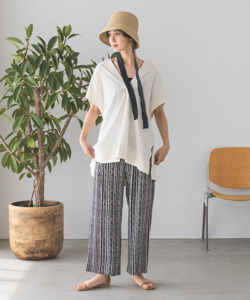 LEPSIM（レプシィム）の「リネンMIX柄イージーパンツ　182186（その他パンツ・レディース・ブラック系その他/ブラウン系その他/ベージュ系その他/ブルー系その他・MEDIUM/LARGE）」の8枚目の写真