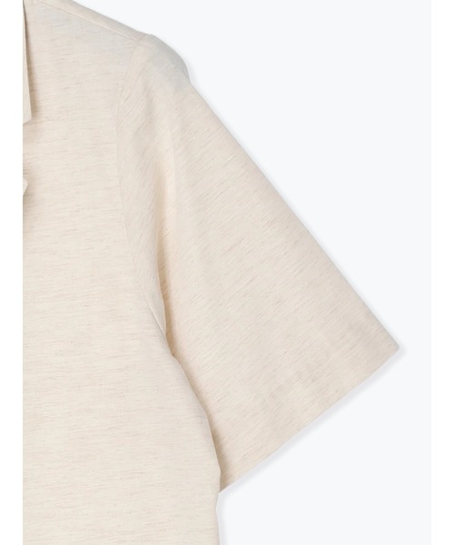 Te chichi(テチチ)の「リネン混ポプリン半袖テーラードジャケット(ノーカラージャケット・レディース・キナリ/ブラック・F)」の7枚目の写真