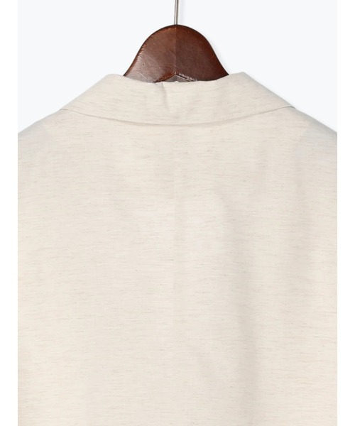 Te chichi(テチチ)の「リネン混ポプリン半袖テーラードジャケット(ノーカラージャケット・レディース・キナリ/ブラック・F)」の9枚目の写真