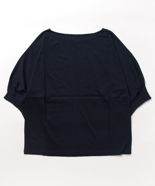 MARLENE JOBERT（マルレーヌ　ジョベル）の「【接触冷感 コットン100%】マルレーヌジョベル/MARLENE JOBERT 5分袖タック入り クルーTシャツ（Tシャツ/カットソー・レディース・イエロー/ホワイト/ネイビー/サックスブルー/オレンジ・MEDIUM/LARGE）」の6枚目の写真