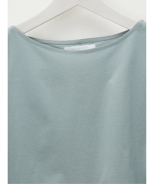 MARLENE JOBERT（マルレーヌ　ジョベル）の「【接触冷感 コットン100%】マルレーヌジョベル/MARLENE JOBERT 5分袖タック入り クルーTシャツ（Tシャツ/カットソー・レディース・イエロー/ホワイト/ネイビー/サックスブルー/オレンジ・MEDIUM/LARGE）」の10枚目の写真