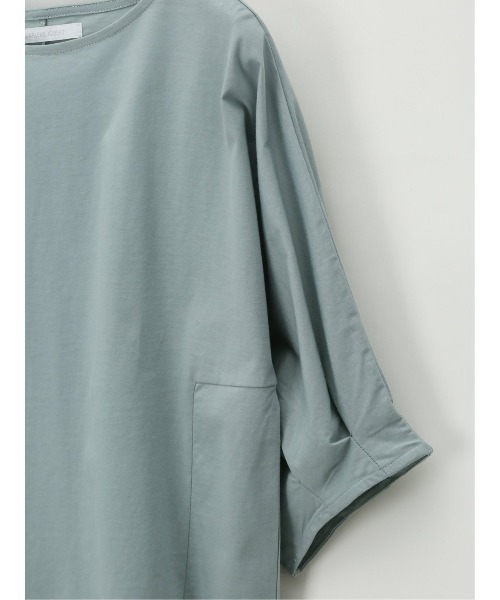 MARLENE JOBERT（マルレーヌ　ジョベル）の「【接触冷感 コットン100%】マルレーヌジョベル/MARLENE JOBERT 5分袖タック入り クルーTシャツ（Tシャツ/カットソー・レディース・イエロー/ホワイト/ネイビー/サックスブルー/オレンジ・MEDIUM/LARGE）」の11枚目の写真