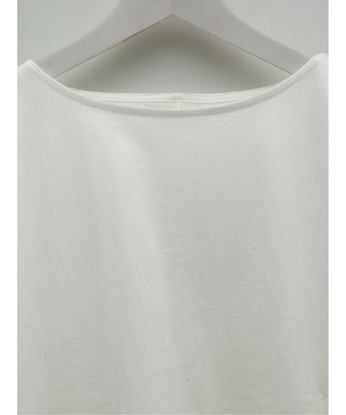 MARLENE JOBERT（マルレーヌ　ジョベル）の「【接触冷感 コットン100%】マルレーヌジョベル/MARLENE JOBERT 5分袖タック入り クルーTシャツ（Tシャツ/カットソー・レディース・イエロー/ホワイト/ネイビー/サックスブルー/オレンジ・MEDIUM/LARGE）」の15枚目の写真