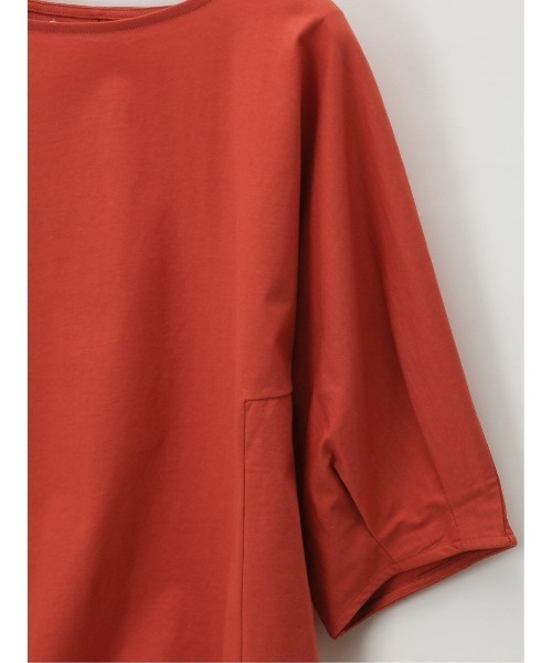 MARLENE JOBERT（マルレーヌ　ジョベル）の「【接触冷感 コットン100%】マルレーヌジョベル/MARLENE JOBERT 5分袖タック入り クルーTシャツ（Tシャツ/カットソー・レディース・イエロー/ホワイト/ネイビー/サックスブルー/オレンジ・MEDIUM/LARGE）」の21枚目の写真