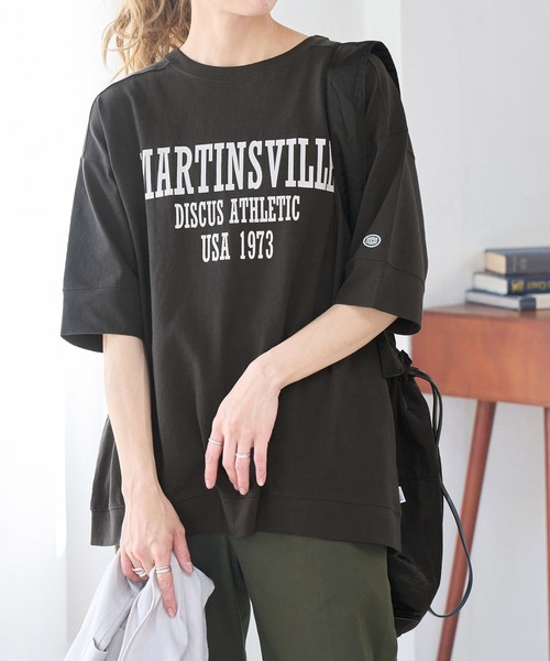 ROPE' PICNIC（ロペピクニック）の「【DISCUS ATHLETIC/ディスカス アスレチック】BIG Tシャツ（Tシャツ/カットソー・レディース・グレー/ブラック・38）」の10枚目の写真