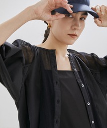 SALON adam et rope' | メッシュMIXボリュームスリーブブラウス(シャツ/ブラウス)