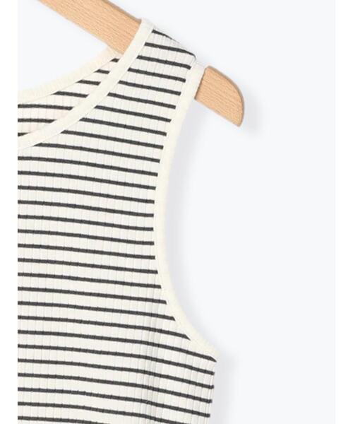 Samansa Mos2（サマンサ モスモス）の「テレコ柄アソートノースリーブ（タンクトップ・レディース・ブラウン/オフホワイト/キナリ/チャコールグレー・F）」の8枚目の写真