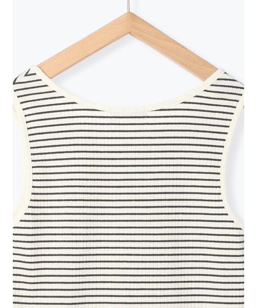 Samansa Mos2（サマンサ モスモス）の「テレコ柄アソートノースリーブ（タンクトップ・レディース・ブラウン/オフホワイト/キナリ/チャコールグレー・F）」の10枚目の写真