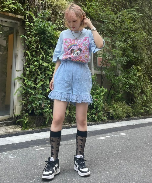 Candy Stripper（キャンディストリッパー）の「FLORAL SHEER ソックス（ソックス/靴下・レディース・ブラック/クリア・FREE）」の7枚目の写真