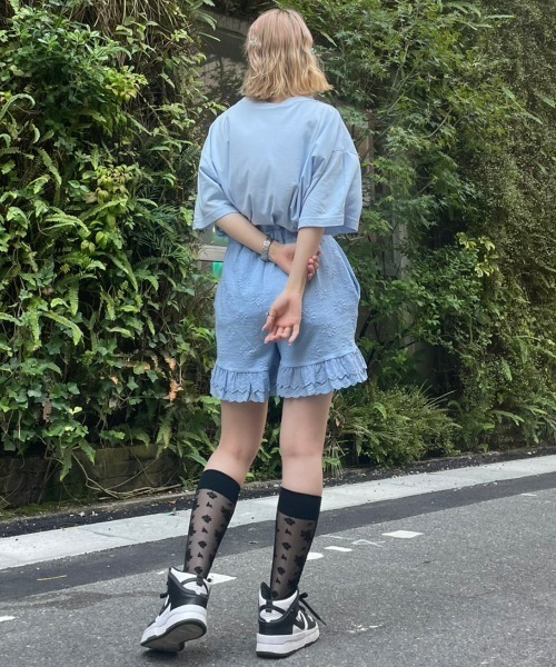 Candy Stripper（キャンディストリッパー）の「FLORAL SHEER ソックス（ソックス/靴下・レディース・ブラック/クリア・FREE）」の9枚目の写真