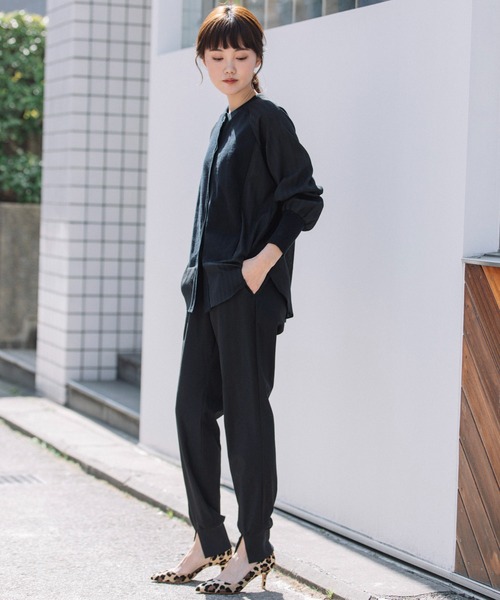 Munich(ミューニック)の「リネンコットンニット×布帛ドッキングシャツ(シャツ/ブラウス・レディース・ブルー/ブラック/ホワイト・FREE)」の16枚目の写真